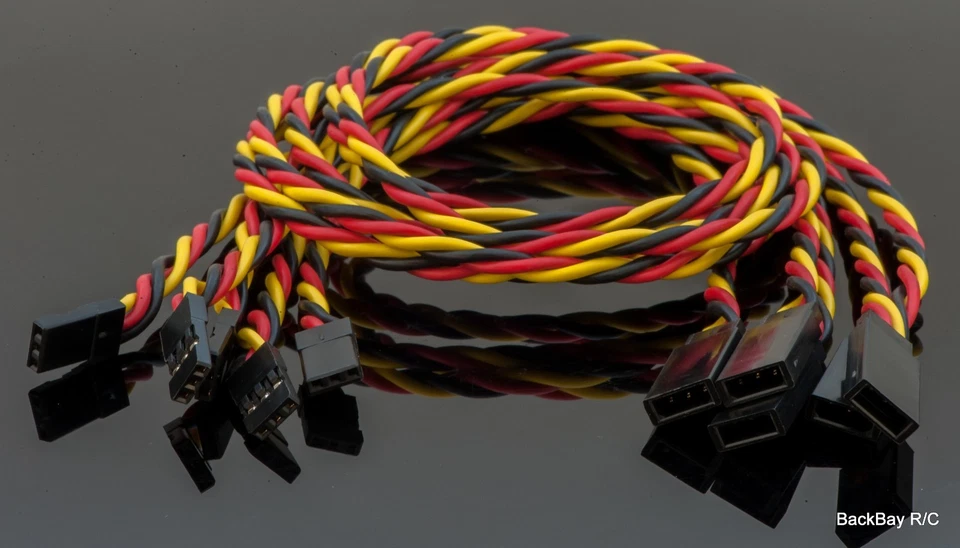 (5) JR / Hitec Servo Extension Leads with 45CM Heavy Duty Twisted 20awg Wire - Image 1 of 4