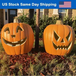 Large Pumpkin Jack O Lantern Led Lights Pumpkin Indoor Outdoor Halloween Decor - Picture 1 of 24