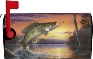 Dujiea Bass Fish Mailbox Cover Mailbox Wraps, Waterproof Mailbox Covers Magnetic - Picture 1 of 12