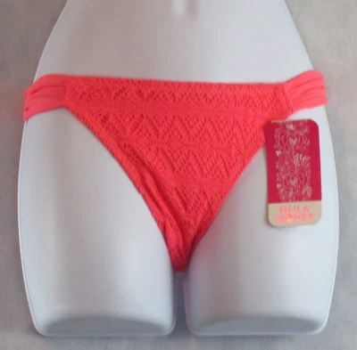 Parte inferior de bikini de natación hipster con lengüeta lateral de ganchillo Hula Honey Junior, jengibre, XS/S Foto 1 de 3