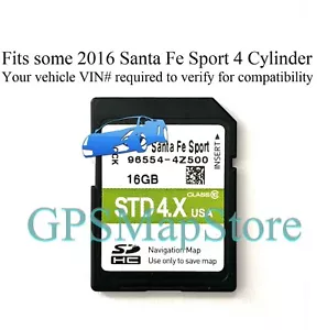2016 Santa Fe Sport 4 Cylinder GPS Navigation Memory SD Card U.S CAN Map 4Z500 - Picture 1 of 1