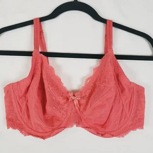 Chantelle Bra 36DD Rive Gauche Side Support Unlined Underwire Lace Coral C32810 - Picture 1 of 12