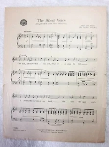 The Silent Voice Piano Sheet Music & Voice 1916 Caro Roma - Picture 1 of 3