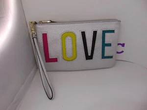 Juicy Couture Handgelenktasche Handtasche Clutch Silber Kunstleder Hot Pink Inside Love - Bild 1 von 13
