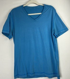 Lululemon camicia uomo taglia large blu scollo a V t shirt no taglia a pois-vedi tabella taglie - Foto 1 di 6