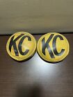 Vintage KC Hilites 6” Round Light Covers Yellow Vinyl (Pair)