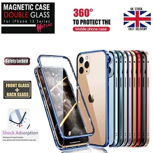 For Apple iPhone 13 Pro Max Mini 360° Full Body Cover Magnetic Metal Case Glass - Picture 1 of 25