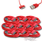 10 PCS USB SYNC DATA POWER CHARGER CABLE NEW IPAD IPHONE IPOD CLASSIC TOUCH RED