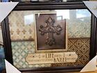 Framed Shadowbox Cross Picture Quote Religious Wall Art 11"x14.5" God