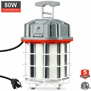 Linkable LED Construction Work Light 80Watt Temporary Jobsite High Bay Building - Picture 1 of 11