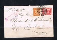 US 1914 old registerded cover (Michel 194 + 204A) Madison Square > Osnabruck