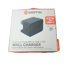 Griffin Power Block Premium 45W USB-C PD Wall Charger in Black - Picture 1 of 2