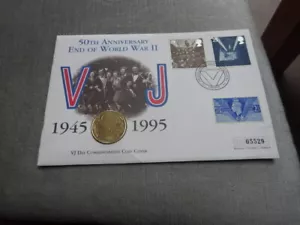 1945-1995 VJ DAY 50TH ANNIVERSARY OF THE END OF WWII £2 COIN COVER - Picture 1 of 4