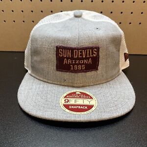 New Era Arizona State Sun Devils Snapback Hat Cap Trucker Gray White 9FIFTY ASU