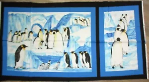 1 Cute "Penguins" Cotton Quilting/Wallhanging Fabric Panel - Picture 1 of 1