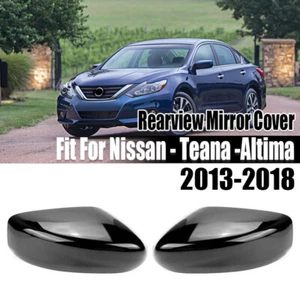 For 2013-2018 Nissan Altima 4dr GLOSS BLACK Mirror COVERS w/o Turn Signal HL - Bild 1 von 10