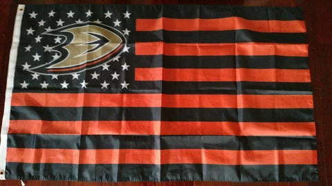Anaheim Ducks 3x5 American Flag. US seller. Free shipping within the US!!! Cover
