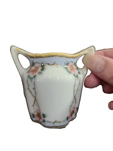 Vtg Nippon Porcelain Bud Vase Floral Design Handpainted 2.5” Excellent Conditio - Picture 1 of 6