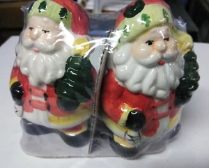 NUEVO CLÁSICO Navidad Santa Salero y Pimentero 3.75 Cerámica Esmaltada - Imagen 1 de 8