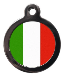 Pet ID tag Italian Flag Picture design Flag of Italy - Picture 1 of 2