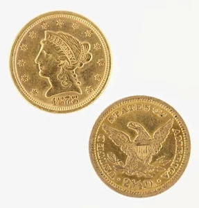 $2.5 Quarter Eagle Liberty Head AU Raw Gold (Random Year) - Picture 1 of 1