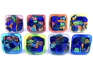 Perillas de gabinete de vidrio DICROIC cajón tirón arte pop fragmentos arco iris cocina baño - Imagen 1 de 12