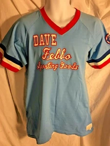 Rare Vintage Dave Febbo Babe Ruth Patch V-Neck Baseball Jersey Shirt Size XL  - Bild 1 von 6