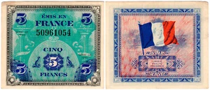 France 5 Francs P#115a (1944) Allied Forces VF/XF - Picture 1 of 1