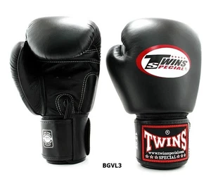 Guantes Especiales Gemelos Cuero Boxeo MMA Muay Thai BGVL3 NEGROS Hechos TH Talla 10-14oz - Imagen 1 de 11