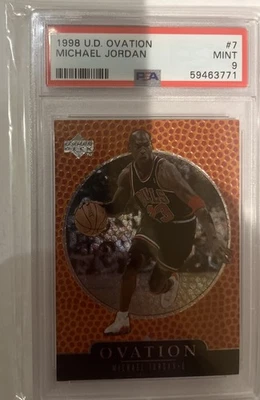 МАЙКЛ ДЖОРДАН 1998 Upper Deck U.D. OVATION #7 PSA 9 КАК НОВЫЙ HOF - Изображение 1 из 2