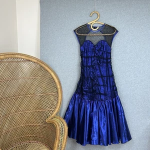 PACO of Sydney Vintage 80s Metallic Ruched Detail Dress Size XS Ball Prom - Bild 1 von 17