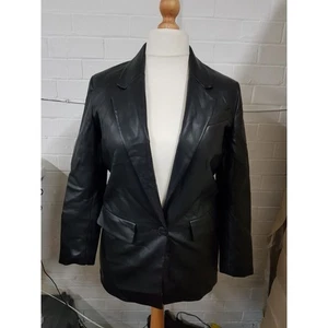 Zara Black Faux Leather Jacket Size S - Picture 1 of 5