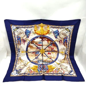 NO TARIFF Hermes Schal Carre 90 dunkelblau Seide100 4740051 - Bild 1 von 10