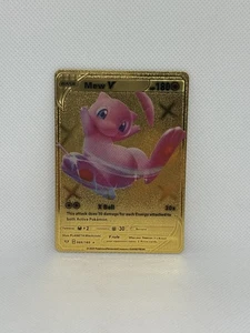 Mew V Gold Foil Card - Picture 1 of 2