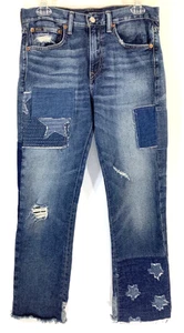 Polo Ralph Lauren Size 28 The Waverly Patchwork Star Straight Crop Jean - Picture 1 of 13