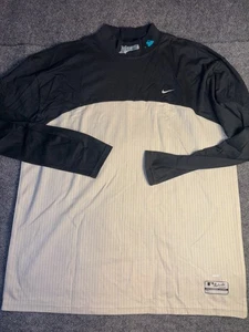 MLB Florida Marlins Nike Camicia Baseball Uomo XL Bianco Nero Dri Fit Performance - Foto 1 di 10