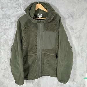 White Mountaineering Uniqlo Collab Sherpa Fleece Hoody Mens 2XL Green - Picture 1 of 6