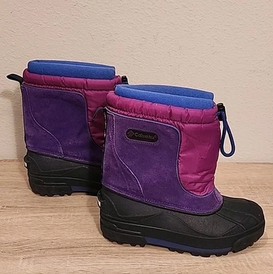 Columbia Bugabarn Jr ботинки детский размер 4 фиолетовый тянуть на зимний снег водонепроницаемый - Изображение 1 из 4
