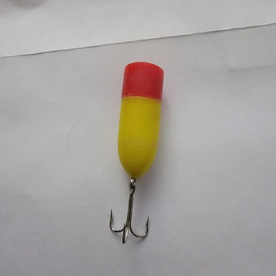 Vintage Popper Yellow Red head 1 3/4" Topwater/Surface Fishing Lure - Image 1 of 2
