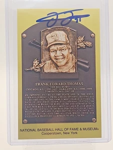Frank Thomas Signed 2021 Hall Of Fame Museum Plaque Postcard - Beckett COA - Picture 1 of 17