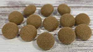 (13) Vintage MCM Risdon Handmade Beige Fabric Plastic Shank Buttons - Picture 1 of 7