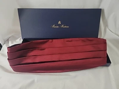 Brooks Brothers Cummerbund SMALL / MEDIUM -Burgundy -ALL SILK -NEW BOX & FR SHIP - Image 1 of 4