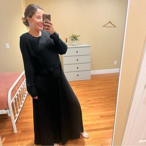 Boden Schwarz Baumwollmischung Strick Pullover Langarm Maxikleid 20/22 - Bild 1 von 14