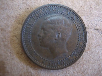 Monedas de bronce raras y finas de 5 reis de Portugal de 1910. Foto 1 de 2