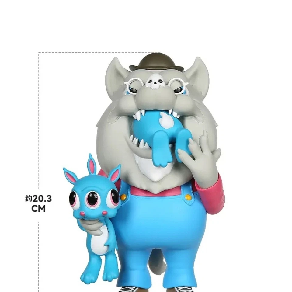 MINDstyle Ron English Waylone Wolf Gray Blue PVC Vinyl Model Figure H20CM(8in) - Imagem 1 de 3