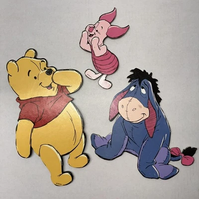 JUEGO DE DECORACIÓN DE PARED WINNIE THE POOH DE COLECCIÓN Tablero de prensado Piglet Pooh Eeyore Guardería Disney Foto 1 de 4