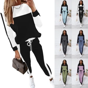 Para mujeres 2 Piezas Trajes Informales Mangas Largas Viaje Sudaderas Chándales Conjuntos para Correr - Imagen 1 de 60