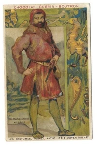 Polonais Bourgeois XIIe - Les costumes - - Chromo Guérin Boutron - Trade card - Foto 1 di 2