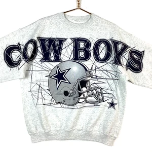Vintage Dallas Cowboys Sweatshirt Size XL Grey Nfl Big Spell Out 90s - Picture 1 of 5