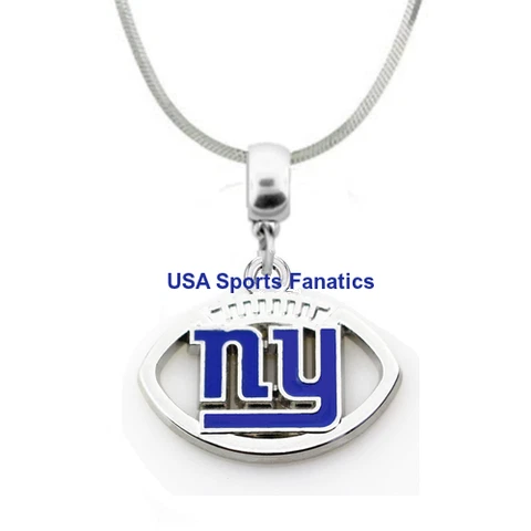 NFL New York Giants Football Logo Pendant Necklace On A 925 Snake Chain 4 sizes Cover